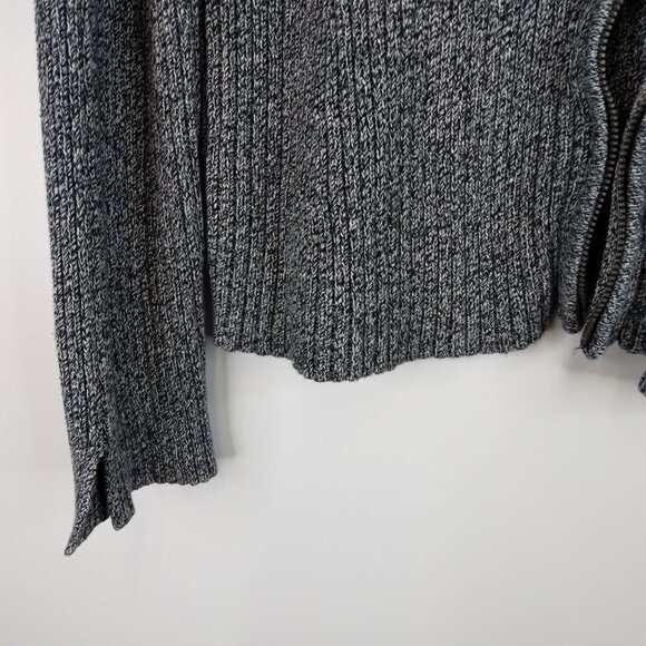 J.Jill  100% Cotton Zip Up Gray Sweater Size M - Picture 4 of 11